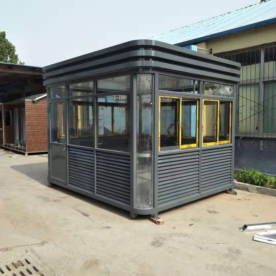 岗亭户外保安值班室售楼处站岗形象钢结构材质门卫岗亭可移动