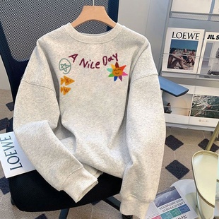 奥特莱斯 t恤男女设计感独特显瘦上衣潮 清仓捡漏时尚 百搭宽松长袖