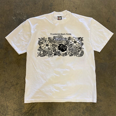 奥特莱斯~ 重磅不透 2026春夏新款生长的花港风男女情侣款短袖T恤