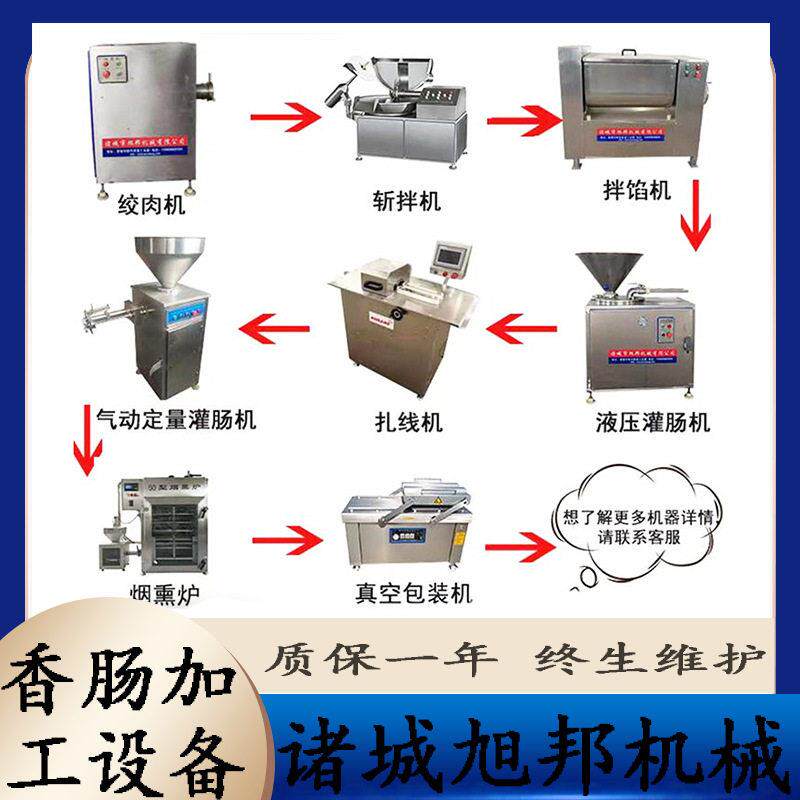 风味烤肠加工流水线 香肠加工全套设备 鸡肉肠腊肠蒜蓉肠生产线
