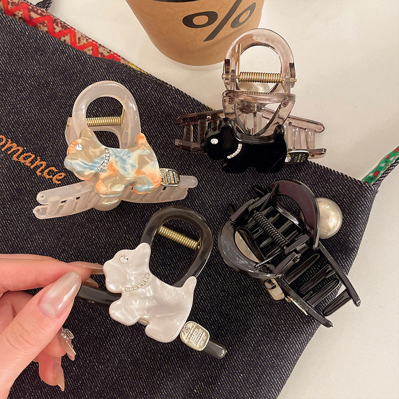 气质醋酸小狗发夹女后脑勺可爱发抓夹2025新款高级感优雅鲨鱼夹子,饰品/流行首饰/时尚饰品新,发饰,淘宝优惠券,粉丝福利购,淘宝优惠卷