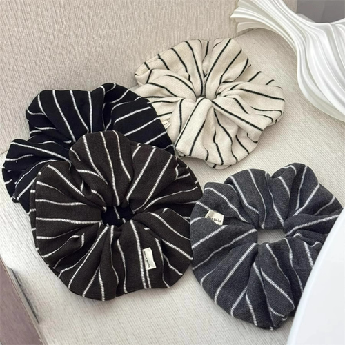 韩系针织条纹带标发圈