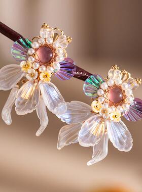 超仙幻彩金鱼琉璃对夹可爱发饰发夹古风少女汉服头饰琉璃汉服配饰