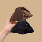 韩系ins风牛仔三角抓夹女气质中号后脑勺显发量鲨鱼夹百搭发夹