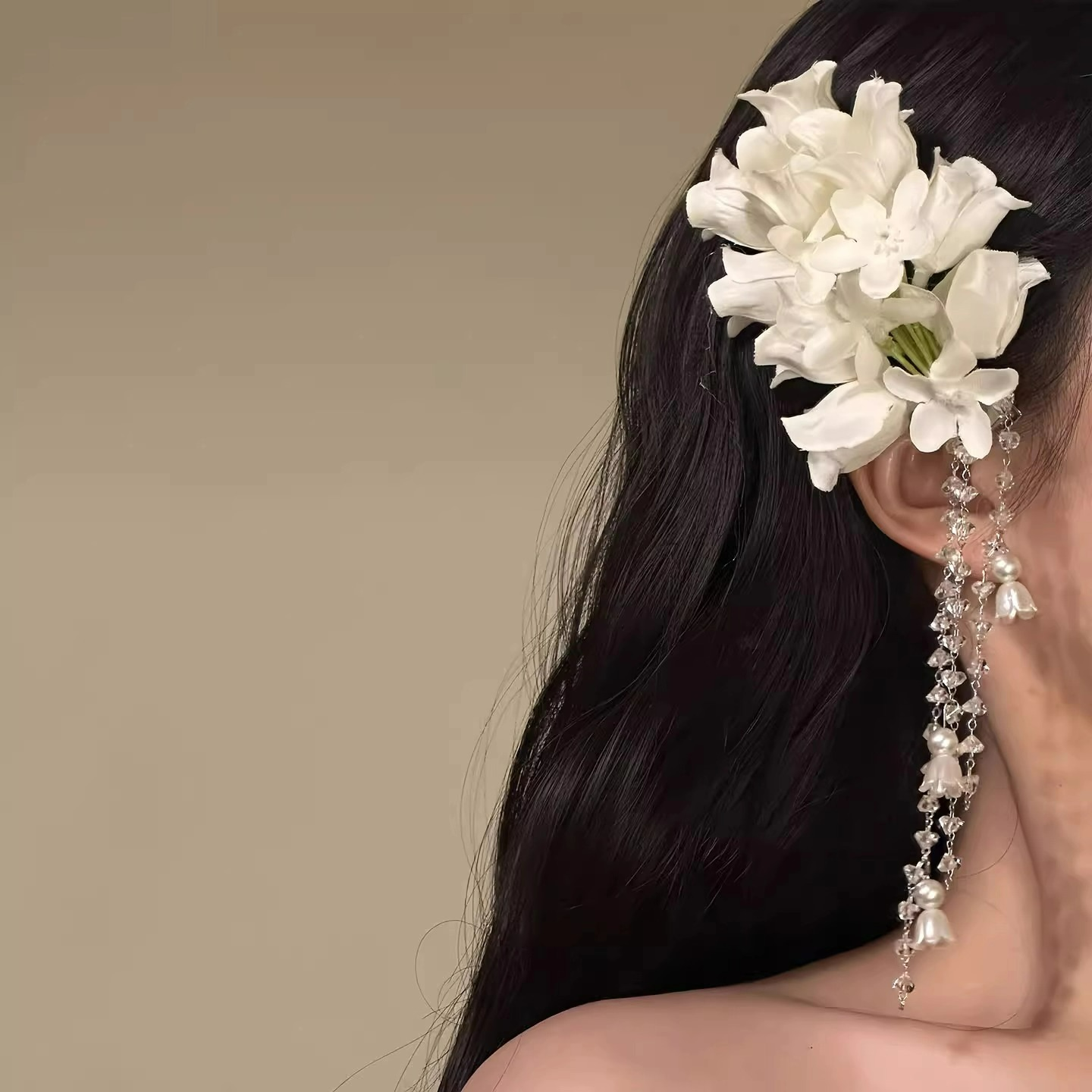超仙清冷感白色铃兰花朵流苏发夹2025新款爆款侧边夹发饰发卡,饰品/流行首饰/时尚饰品新,发饰,淘宝优惠券,粉丝福利购,淘宝优惠卷