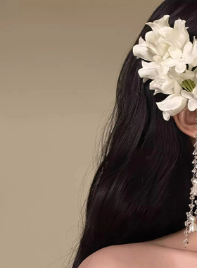 超仙清冷感白色铃兰花朵流苏发夹2025新款爆款侧边夹发饰发卡