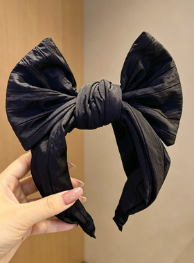 通勤黑色蝴蝶结宽边防滑发箍