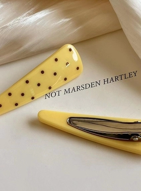 韩系高级黄色波点侧边发夹女刘海边夹小发卡夹子可爱头饰发饰卡子