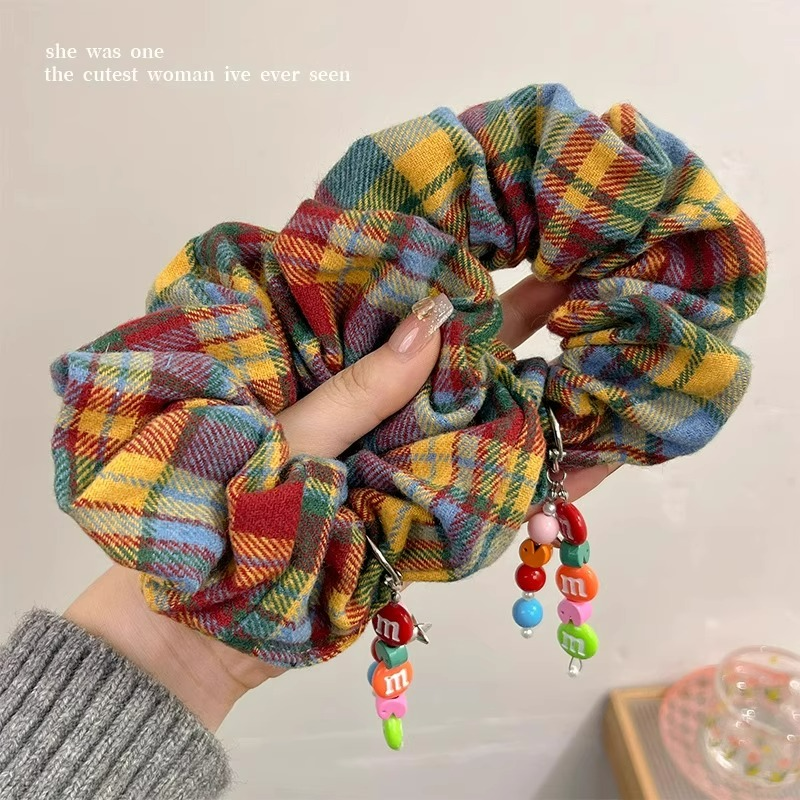 趣味彩虹格子大肠发圈高级感设计扎头发皮筋可爱头绳女生2024新款,饰品/流行首饰/时尚饰品新,发饰,淘宝优惠券,粉丝福利购,淘宝优惠卷