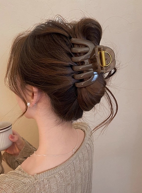 巨无霸抓夹！复古大号南瓜抓夹女2026新款高级感鲨鱼夹子发夹头饰