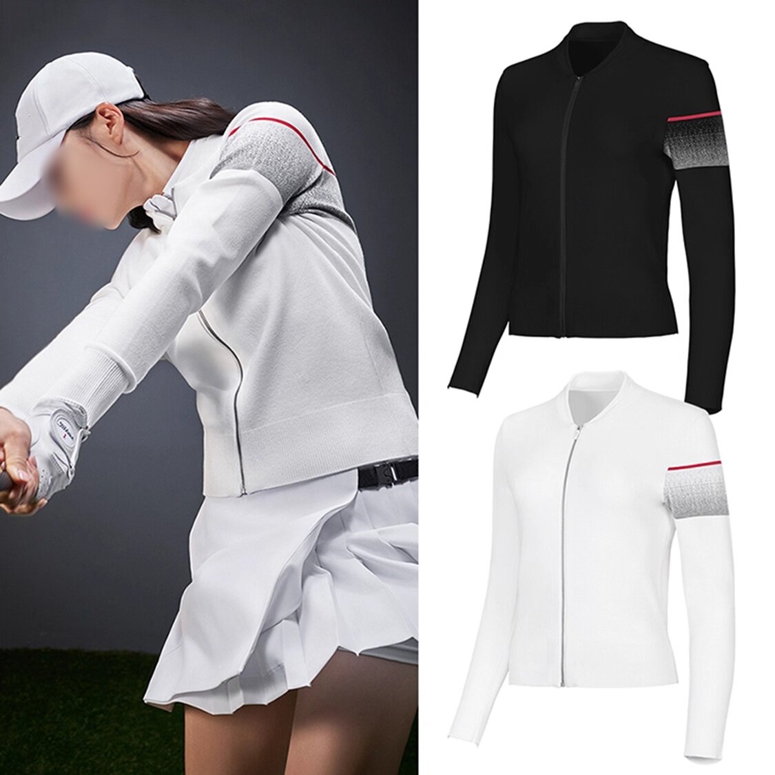 原单高尔夫服装女士修身外套25秋新款百搭休闲时尚运动长袖针织衫