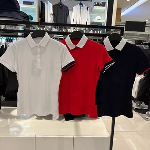 女士夏季 时尚 高尔夫服装 25新款 翻领短袖 设计感上衣POLO针织衫