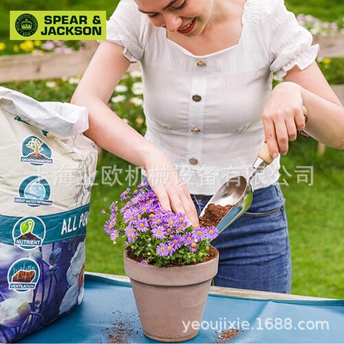 英国SPEAR & JACKSON盆栽铲土园艺工具不锈钢5060SS种植器松土挖