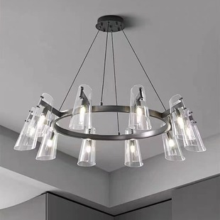 美式 餐厅灯卧室书房吊灯中山灯具 客厅吊灯极简RH设计师风格