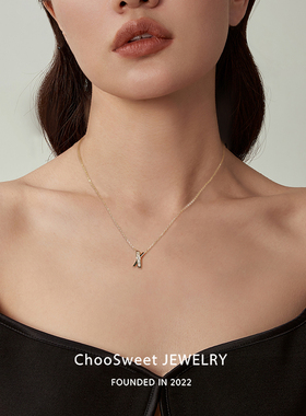 「X」ChooSweet 925纯银项链女高级感轻奢特色配饰玫瑰金项链