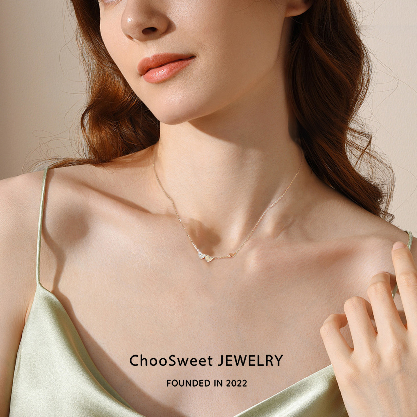 「心心相印」ChooSweet 玫瑰金项链女轻奢配饰闺蜜日常百搭颈链