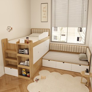 互不干扰二胎一房变两房隔断床儿童床子母床兄弟姐妹分隔床定制