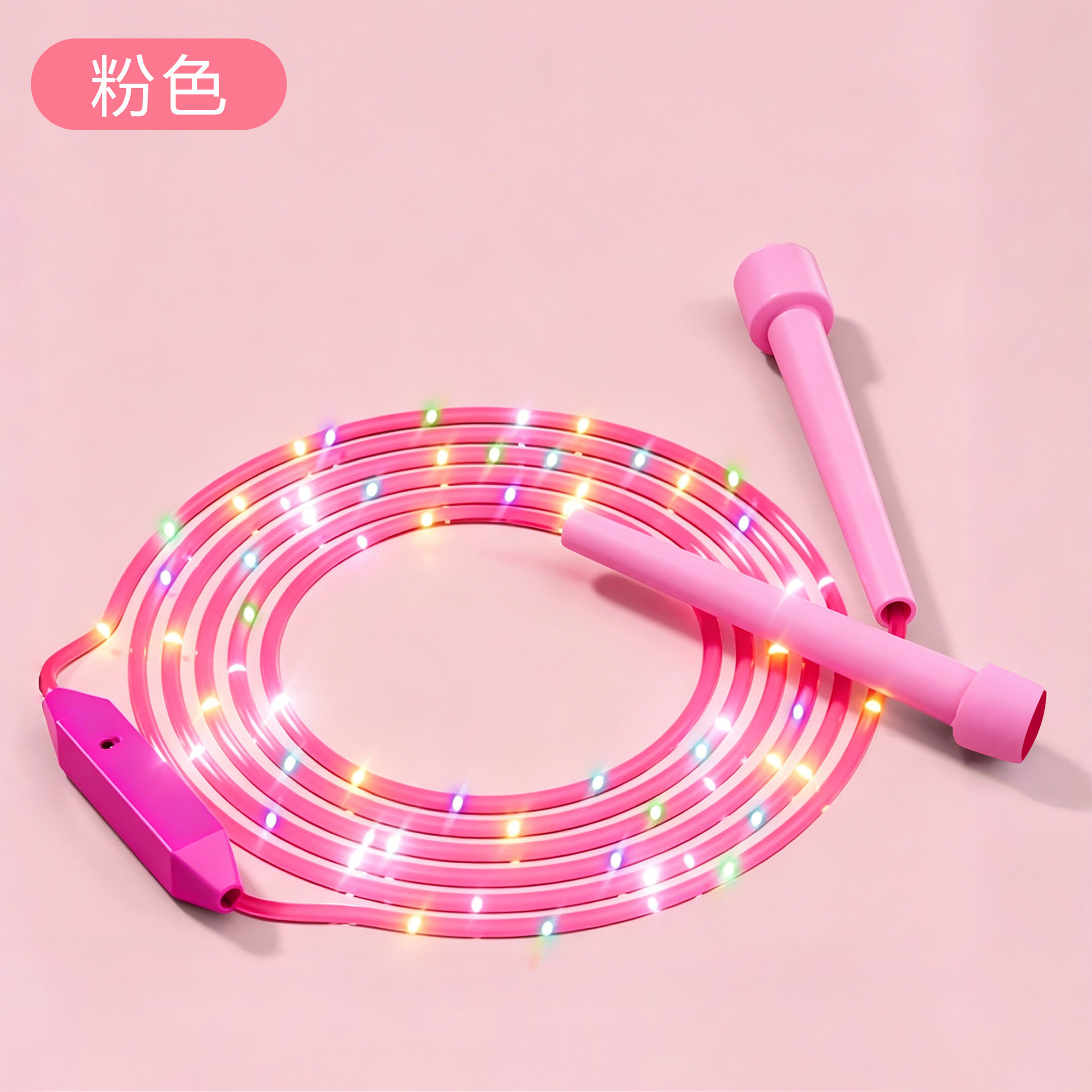 儿童彩色计数发光跳绳中小学生中考考试绳七彩炫彩钢丝竞赛竞速绳