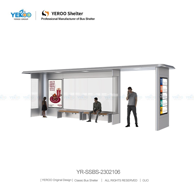 源头工厂供应城市巴士站候车厅市政工程不锈钢公交站台智能候车亭