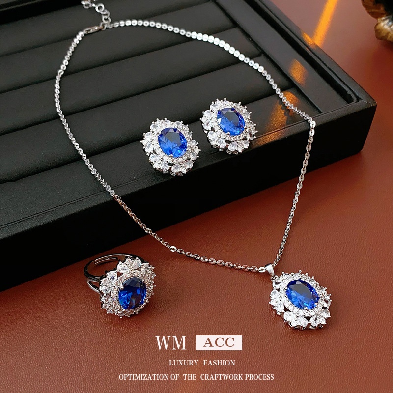 中古vintage三件套镶钻椭圆形