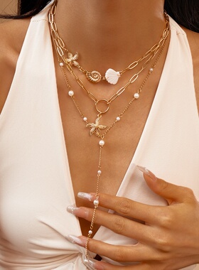 仿珍珠项链女款轻奢高级感