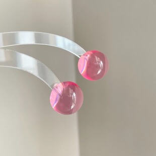 Vintage古着 Pink mist glaze耳饰
