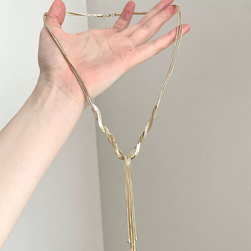 Vintage古着 Silky Gold Drop Strand项链