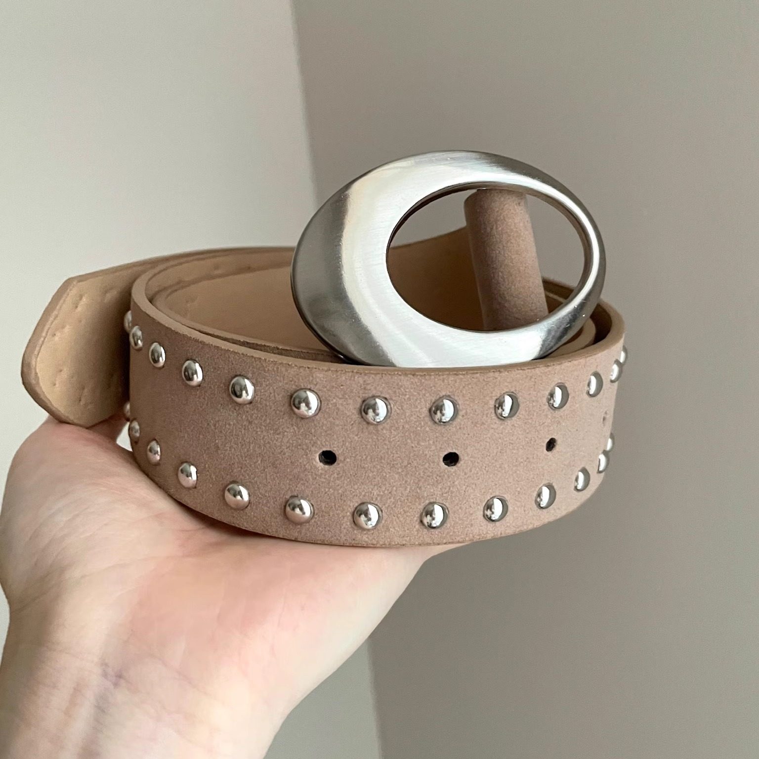 Vintage古着 Rivet round buckle腰带