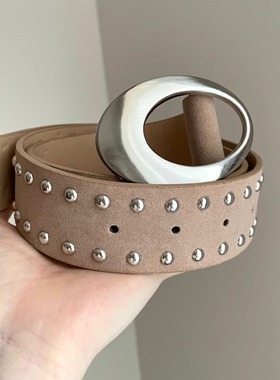 Vintage古着 Rivet round buckle腰带
