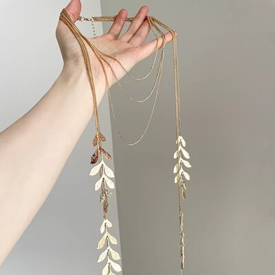 Vintage古着 Golden branches and leaves项链