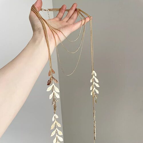 Vintage古着 Golden branches and leaves项链