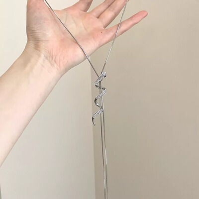 Vintage古着 Circling silver snake项链
