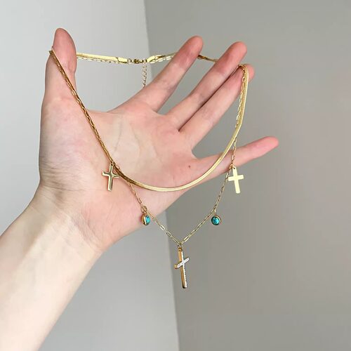 Vintage古着 Turquoise Cross项链