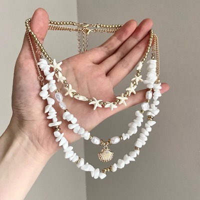 Vintage古着 Soft pottery pearl starfix项链