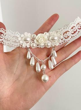 Vintage古着 Baroque white webbing项链