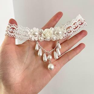 Vintage古着 Baroque white webbing项链