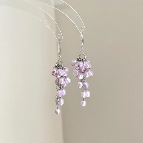 Vintage古着 Mauve Mist Tassel耳饰