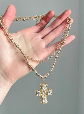 Vintage古着 Gold-plated cross项链