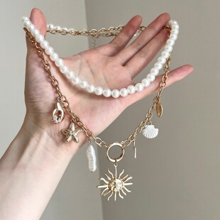 Vintage古着 The geometry of the sun beach项链