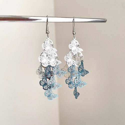 Vintage古着 Mirror Flower Butterfly Dream耳饰