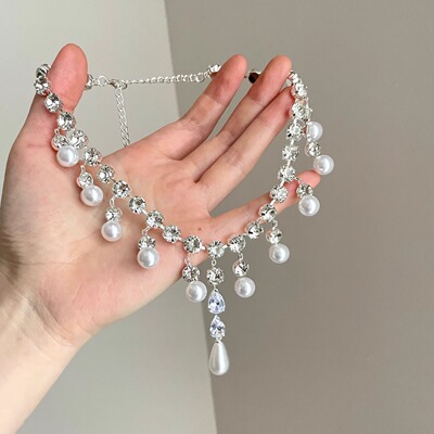 Vintage古着 White Pearl Waterfall项链