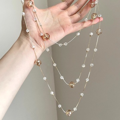 Vintage古着 Champagne crystal项链