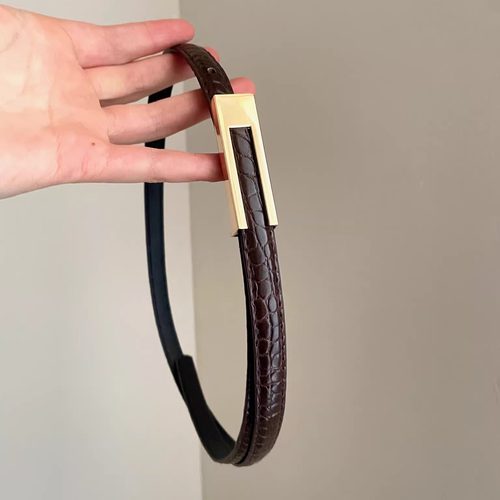 Vintage古着 Crocodile pattern thin belt腰带