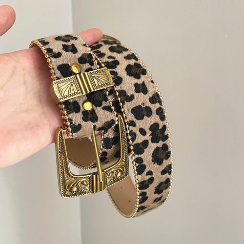 Vintage古着 Gold Trim Leopard腰带