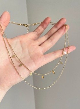 Vintage古着 Diamond-shaped sequins项链