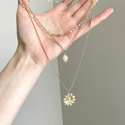 Vintage古着 Flower on the star项链