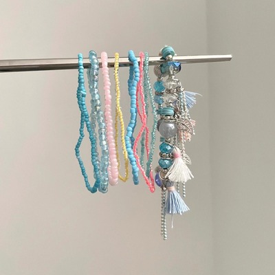 Vintage古着 Bohemian rice beads trailing tail手串