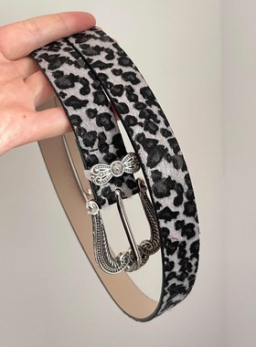 Vintage古着 Leopard leather腰带