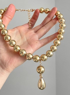 Vintage古着 Titanium steel water drops项链