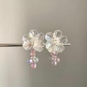 flower Vintage古着 Glazed tassels耳饰